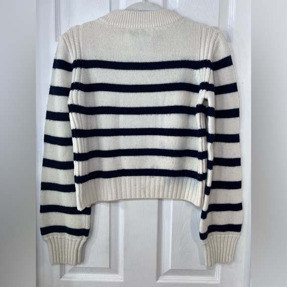 La Ligne Women's Crew Neck Sweater - Black and Cream Stripes Size Small - Picture 5 of 12